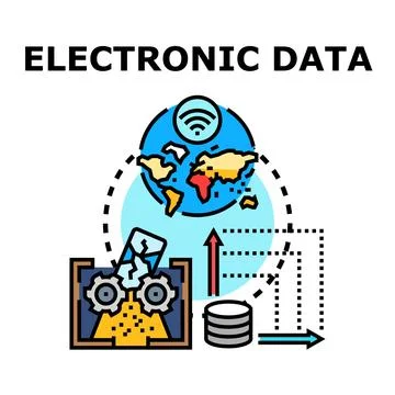 Electronic data processing global storage concept Illustrazione stock