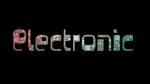 Electronic Database Pixelated Text Changing Looping Squares With Glitch Effec Video stock 113881588