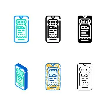 Electronic designs ticket e ticket color icon vector 스톡 일러스트