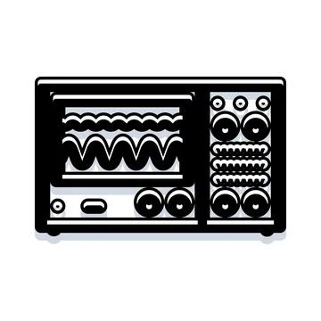 Electronic device analyzing waveforms and electrical signals イラスト素材