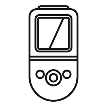 Electronic device with buttons and screen is being used for control イラスト素材