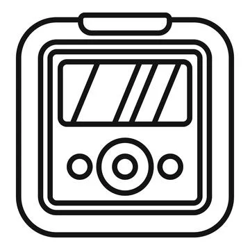 Electronic device with buttons and screen is recording data 스톡 일러스트