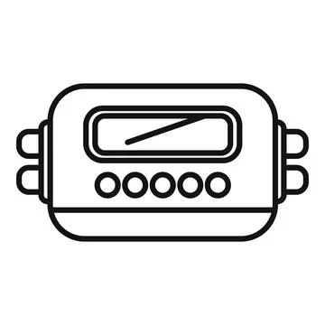 Electronic device with buttons and screen displaying data Stock Illustration
