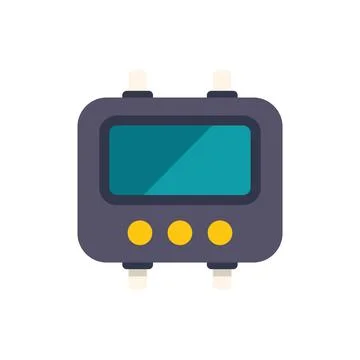 Electronic device with buttons and screen displaying important information Stock Illustration