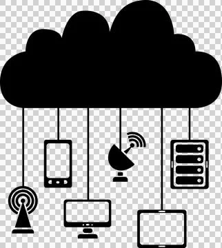 Electronic device connected to the cloud computing Stock Illustration