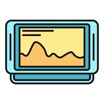 Electronic device displaying sonar depth line graph Stock Illustration