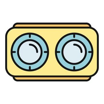 Electronic device featuring dual camera lenses icon Illustrazione stock
