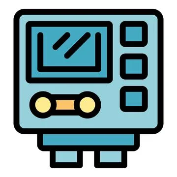 Electronic device featuring screen, buttons, and connector, ideal for monitor イラスト素材