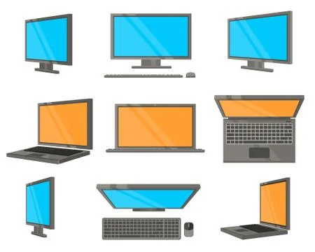 Electronic Device Flat Icons Stock Illustration
