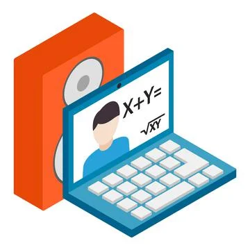 Electronic device icon isometric vector. Modern audio speaker and laptop icon Illustrazione stock