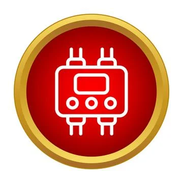 Electronic device icon representing wiring and technology Stock Illustration