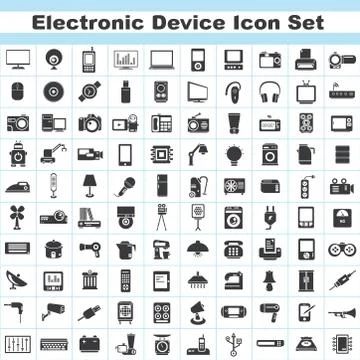 Electronic device icons Illustrazione stock