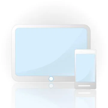 Electronic device isolated on white background. tablet and phone Stock Illustration