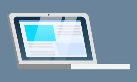 Electronic Device, Laptop for Work and Study 스톡 일러스트