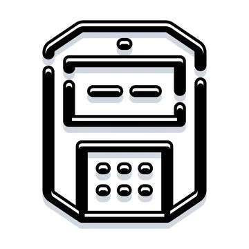 Electronic device line icon with control buttons Stock Illustration
