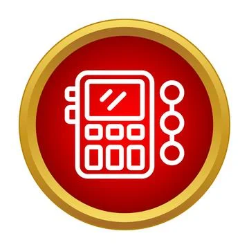 Electronic device line icon displaying control interface Illustrazione stock