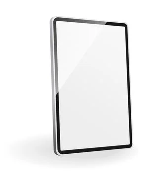 Electronic device mockup. White tablet. New version of modern, premium hardware Stock Illustration