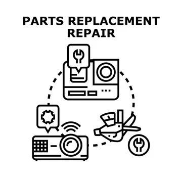 Electronic device parts replacement and repair service イラスト素材