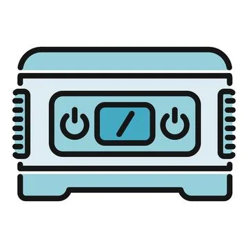 Electronic device with power buttons and display icon Ilustración de archivo