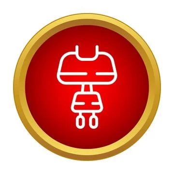 Electronic device power plug adapter icon in red circle Stock Illustration