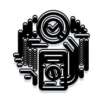 Electronic device quality control and verification testing Stockillustratie
