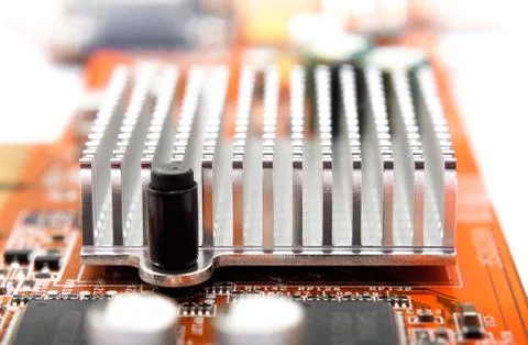 Electronic device with radiator cooling Stock Photos