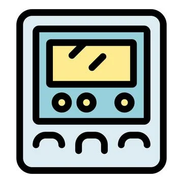 Electronic device with screen and buttons showing power meter reading Stock Illustration