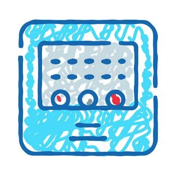 Electronic device with screen and control buttons 스톡 일러스트