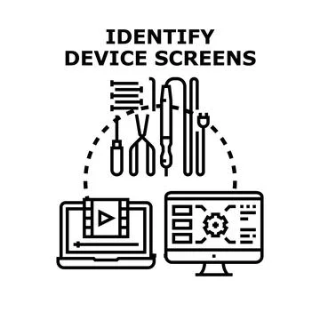 Electronic device screen identification and repair tools 스톡 일러스트