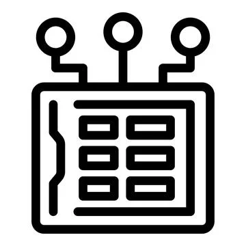 Electronic device with sensors collecting data icon Stock Illustration
