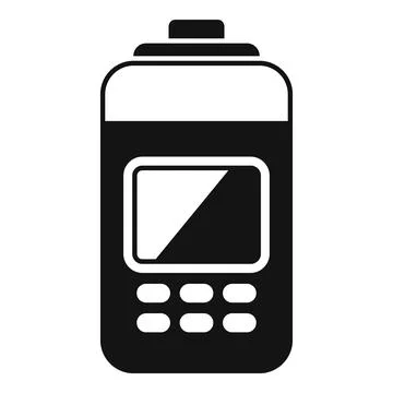 Electronic device showing blank screen and buttons for inputting data Stock Illustration