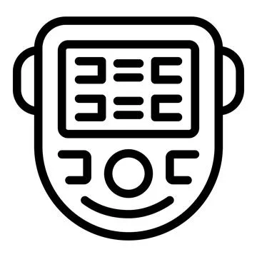 Electronic device showing data with buttons and screen for user interface Stock Illustration