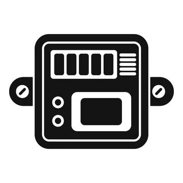Electronic device showing data on display with buttons and indicators Stock Illustration