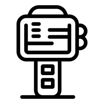 Electronic device showing data on screen with buttons and side controls Stock Illustration