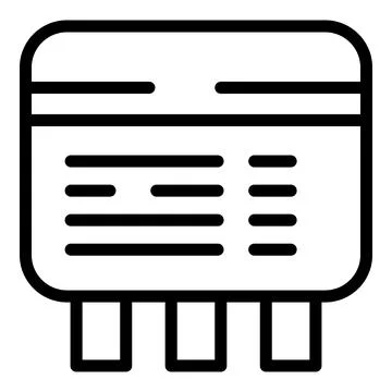 Electronic device showing information on screen with three buttons at the bottom Stock Illustration