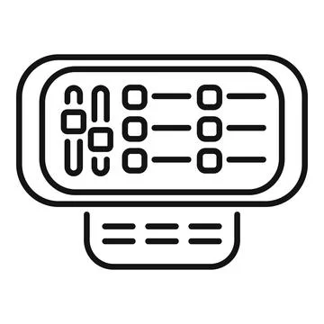 Electronic device showing knobs, sliders, buttons, and displaying a user inte Stock Illustration