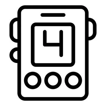 Electronic device showing number four displaying current channel playing Stock Illustration