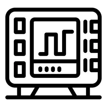 Electronic device showing pulse on screen for medical analysis Stock Illustration