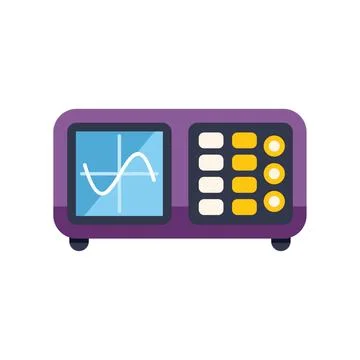 Electronic device showing sinusoidal signal on screen イラスト素材