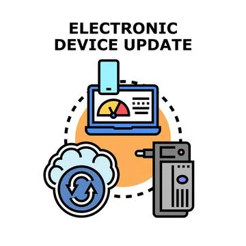 Electronic device updating cloud data and system optimization Illustrazione stock