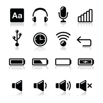 Electronic device/Computer software icons set - vector Stock Illustration