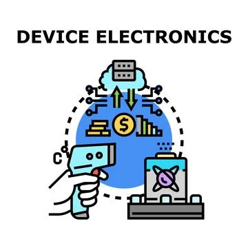 Electronic devices connecting to cloud data for analysis Stock Illustration