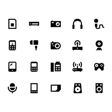 Electronic Devices Icon Set Stock Illustration
