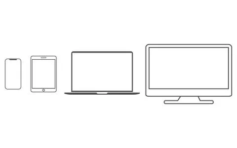 Electronic devices icon set. Vector illustration, flat design. Stock Illustration