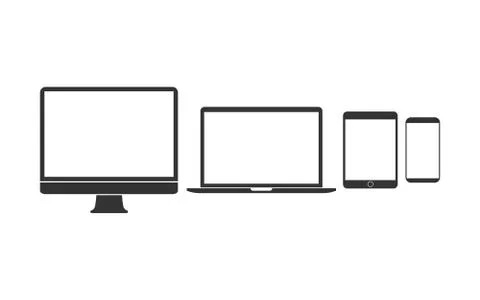Electronic devices icon set. Vector illustration, flat design. Illustrazione stock