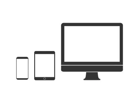 Electronic devices icon set. Vector illustration, flat design. Illustrazione stock