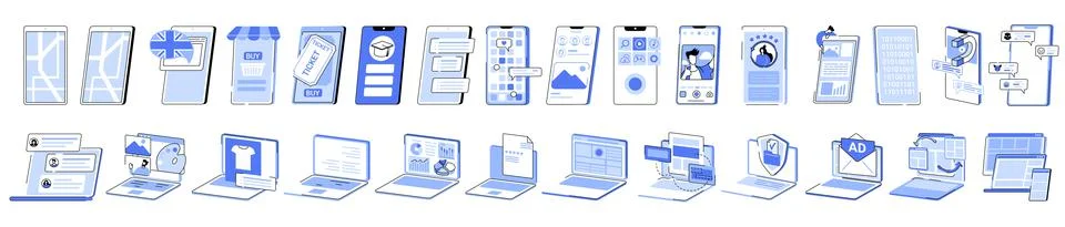 Electronic devices Illustrazione stock