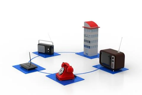 Electronic devices network Free Stock Illustration