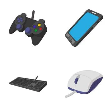Electronic devices offering modern multimedia technology and gaming Illustrazione stock