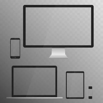 Electronic Devices Screens isolated on white background Stock-Illustration